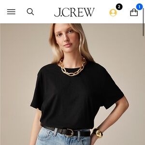 Jcrew vintage Jersey blk tshirt - never been worn, in bag, with tags. Size XL
